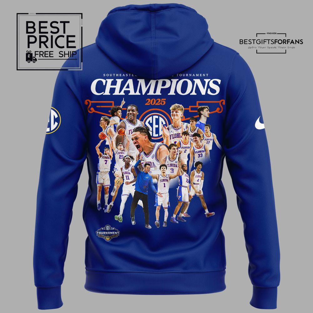 Florida Gators 2025 SEC Men's Basketball Tournament Champions Hoodie Florida Gators 2025 SEC Men's Basketball Tournament Champions Hoodie