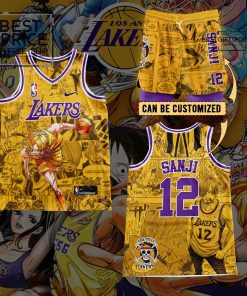 Los Angeles Lakers and Sanji One Piece Personalized Basketball Jersey