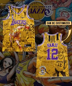 Los Angeles Lakers and Sanji One Piece Personalized Basketball Jersey