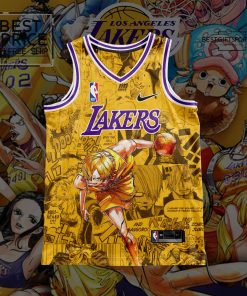 Los Angerles Lakers x Sanji One Piece Personalized Basketball Jersey