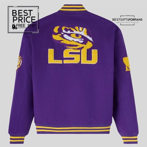 OVO x LSU Tigers Time To Shine Full-Snap Varsity Baseball Jacket