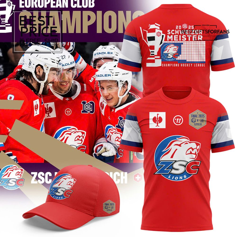ZSC Lions CHL 2025 European Club Champions Special Edition T-shirt ZSC Lions CHL 2025 European Club Champions Special Edition T-shirt