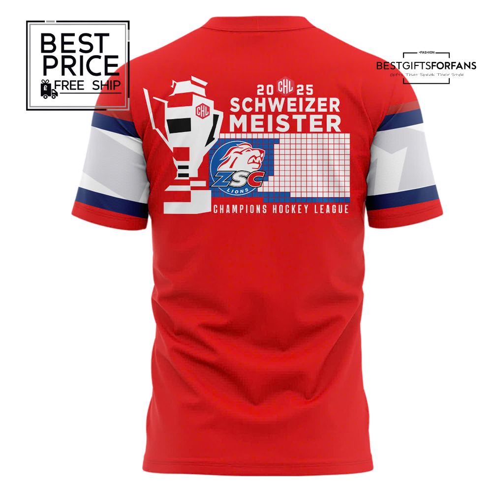 ZSC Lions CHL 2025 European Club Champions Special Edition T-shirt ZSC Lions CHL 2025 European Club Champions Special Edition T-shirt