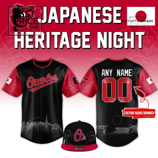 Baltimore Orioles Japanese Heritage Night Custom Special Edition Baseball Jersey