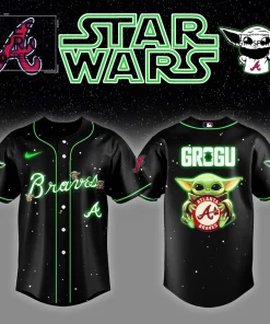 Atlanta Braves x Star Wars Grogu Night Limited Edition Baseball Jersey