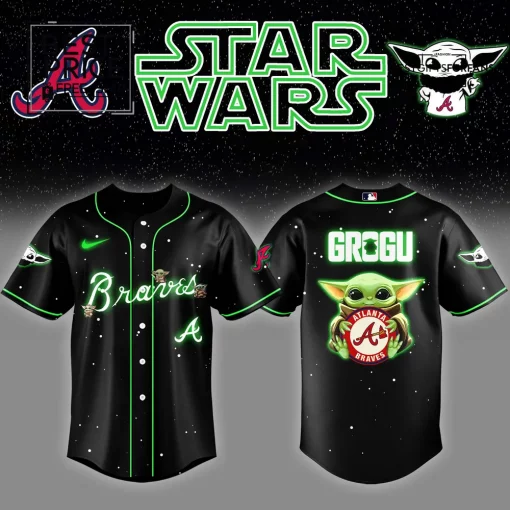 Atlanta Braves x Star Wars Grogu Night Limited Edition Baseball Jersey