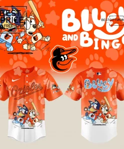 Bluey & Bingo Join Birdland Baltimore Orioles Custom Crossover Baseball Jersey