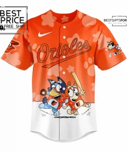 Bluey & Bingo Join Birdland Baltimore Orioles Custom Crossover Baseball Jersey