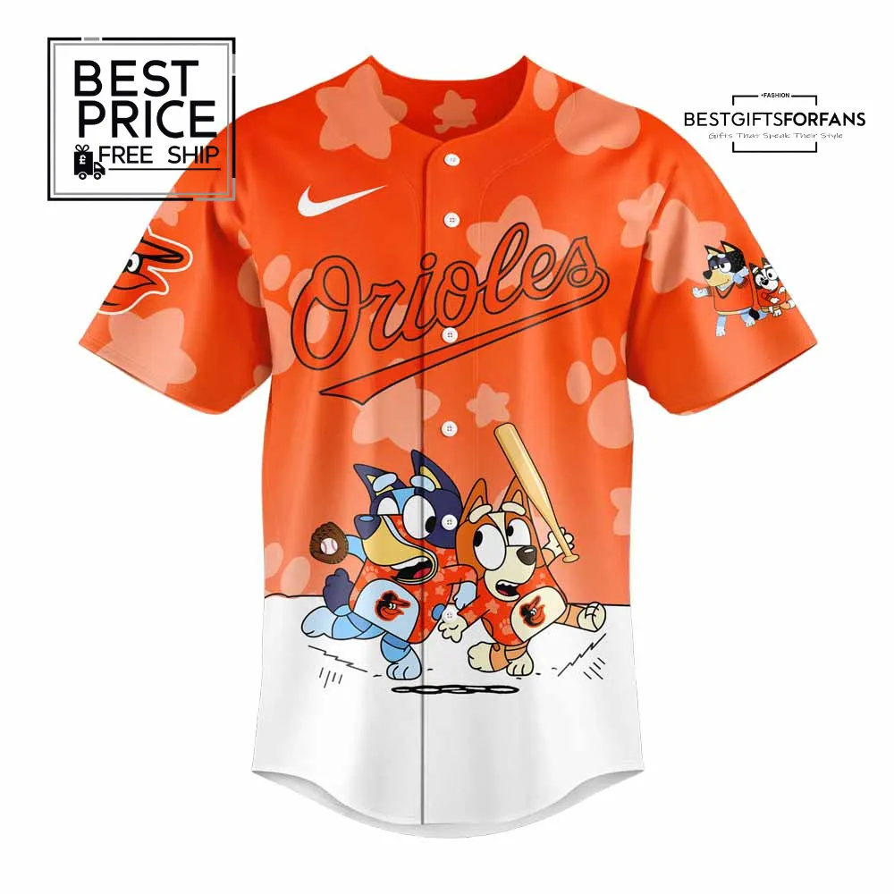 Bluey & Bingo Join Birdland Baltimore Orioles Custom Crossover Baseball Jersey Bluey & Bingo Join Birdland Baltimore Orioles Custom Crossover Baseball Jersey