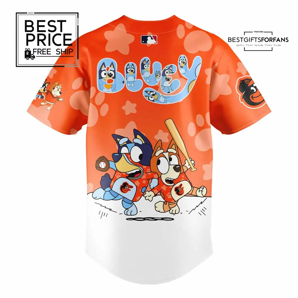 Bluey & Bingo Join Birdland Baltimore Orioles Custom Crossover Baseball Jersey Bluey & Bingo Join Birdland Baltimore Orioles Custom Crossover Baseball Jersey