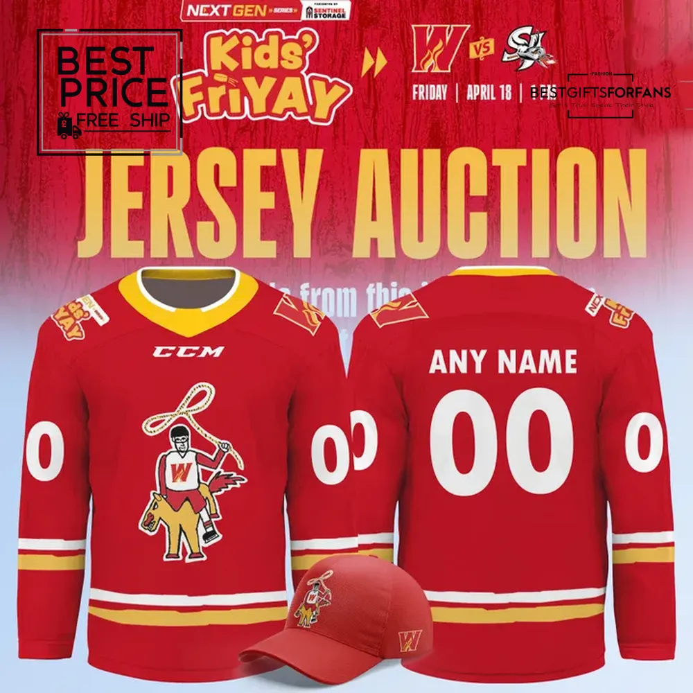 Calgary Wranglers Kids FriYAY Special Edition Customizable Hockey Jersey Calgary Wranglers Kids FriYAY Special Edition Customizable Hockey Jersey