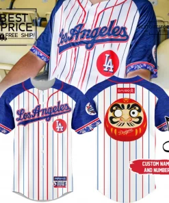 LA Dodgers Japanese Heritage Night Daruma Doll Custom Special Edition Baseball Jersey