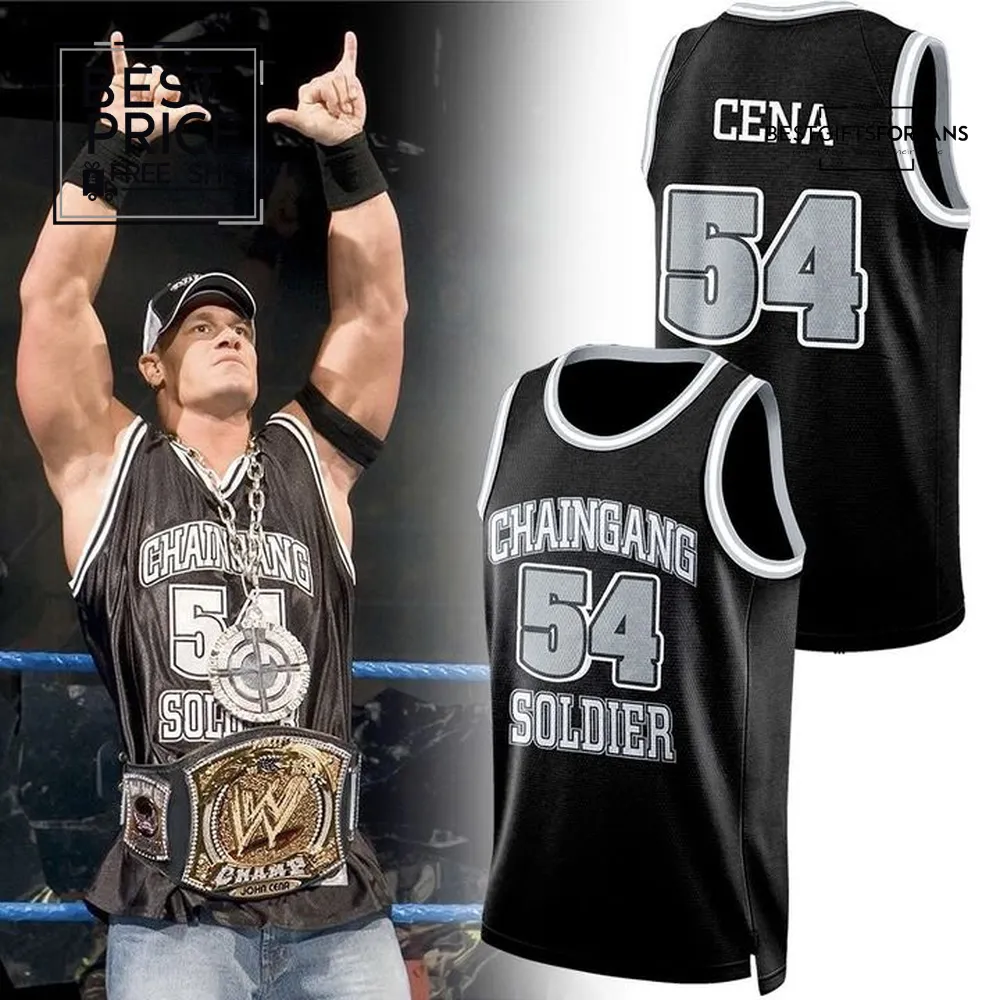 John Cena Chain Gang Soldier 54 Throwback Limited Edition Basketball Jersey John Cena Chain Gang Soldier 54 Throwback Limited Edition Basketball Jersey