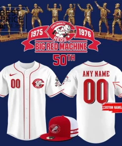 Cincinnati Reds Big Red Machine 50th Anniversary Special Edition Baseball Jersey