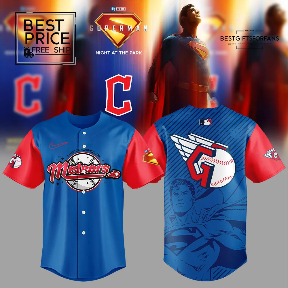 Cleveland Guardians x DC Superman Night Limited Edition Baseball Jersey Cleveland Guardians x DC Superman Night Limited Edition Baseball Jersey