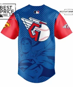Cleveland Guardians DC Superman Night Limited Edition Baseball Jersey 3