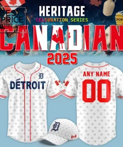 Detroit Tigers Canadian Heritage 2025 Custom Baseball Jersey