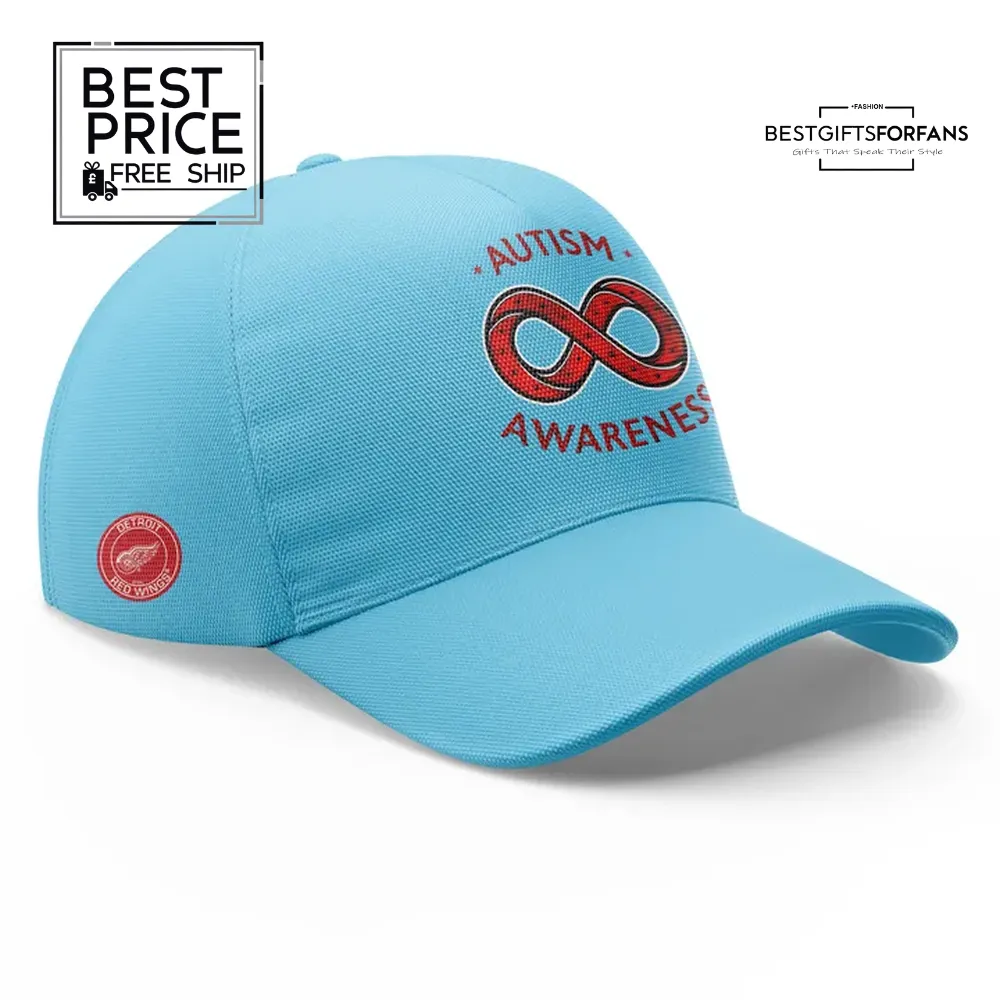 Detroit Red Wings Autism Awareness Custom Hockey Jersey & Cap Set Detroit Red Wings Autism Awareness Custom Hockey Jersey & Cap Set
