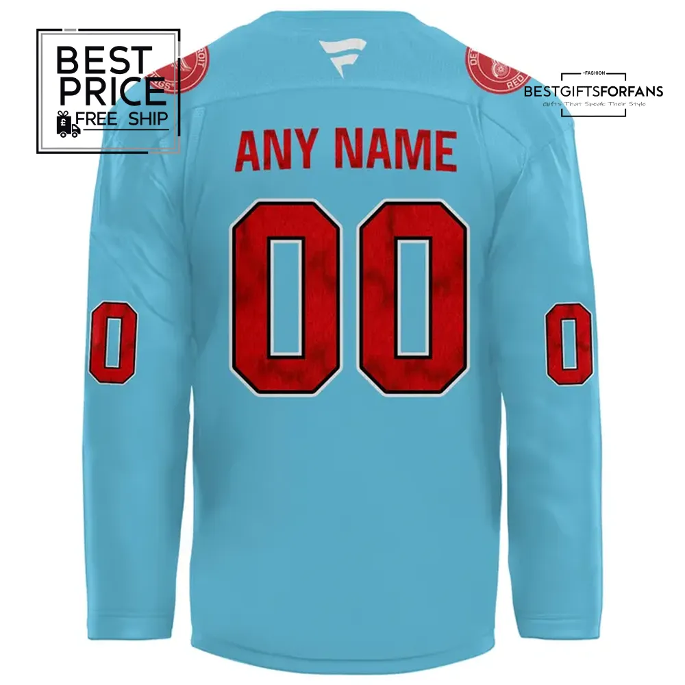 Detroit Red Wings Autism Awareness Custom Hockey Jersey & Cap Set Detroit Red Wings Autism Awareness Custom Hockey Jersey & Cap Set