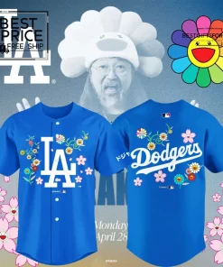 LA Dodgers x Takashi Murakami Floral Baseball Jersey