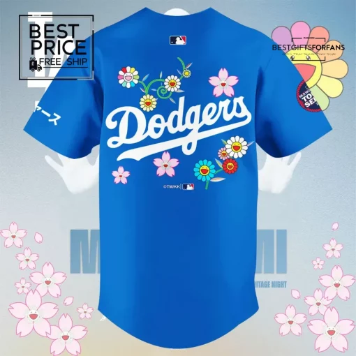 LA Dodgers x Takashi Murakami Floral Baseball Jersey