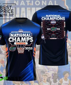 Florida Gators 2025 NCAA Mens Basketball National Champs Special Edition T-Shirt