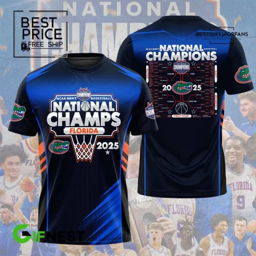 Florida Gators 2025 NCAA Mens Basketball National Champs Special Edition T-Shirt