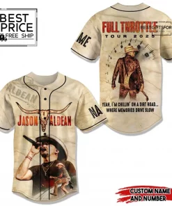Jason Aldean Full Throttle Tour 2025 Baseball Jersey
