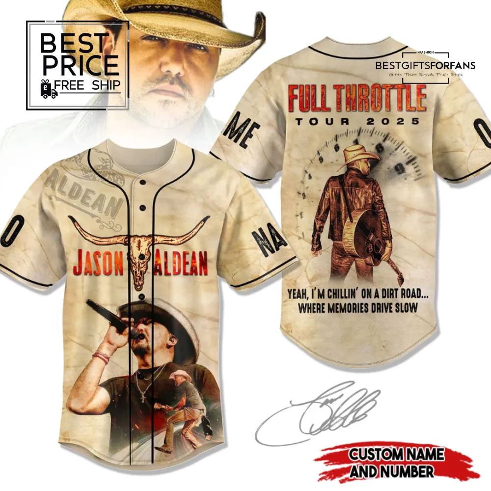 Jason Aldean Full Throttle Tour 2025 Baseball Jersey Jason Aldean Full Throttle Tour 2025 Baseball Jersey
