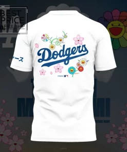 LD Dodgers X Takashi Murakami 2025 Limited Edition White T shirt 3