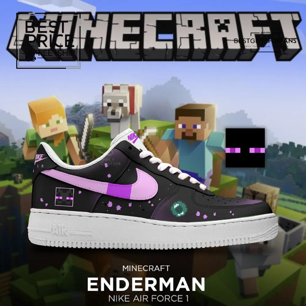 Minecraft Enderman Limited Edition Custom Air Force 1 Shoes Minecraft Enderman Limited Edition Custom Air Force 1 Shoes