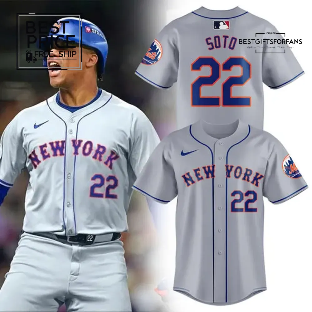 Juan Soto New York Mets #22 Road Grey Baseball Jersey Juan Soto New York Mets #22 Road Grey Baseball Jersey