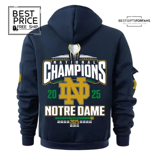 National Champions Notre Dame 2025 Limited Edition Half Zip Hoodie