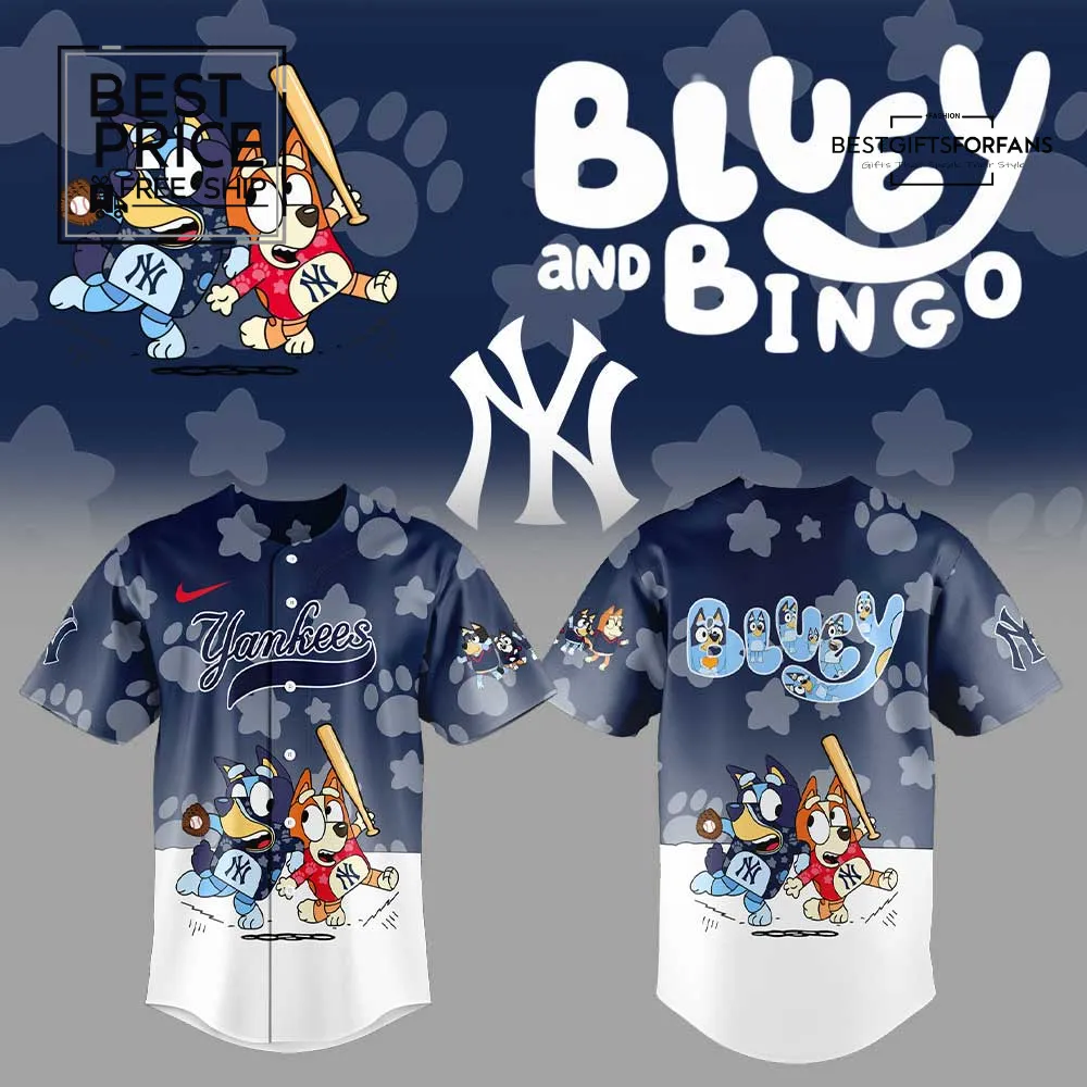 New York Yankees x Bluey & Bingo Limited Edition Baseball Jersey New York Yankees x Bluey & Bingo Limited Edition Baseball Jersey