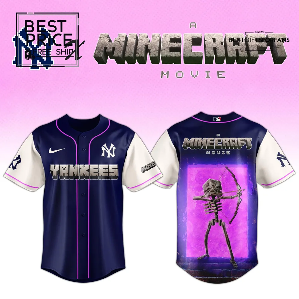 New York Yankees x A Minecraft Movie Limited Edition Baseball Jersey New York Yankees x A Minecraft Movie Limited Edition Baseball Jersey