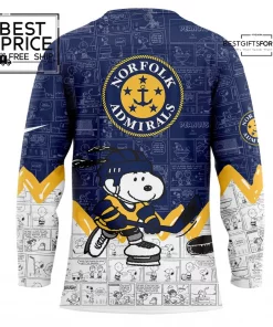 Norfolk Admirals Anniversary of Peanuts Limited Edition Hockey Jersey 3