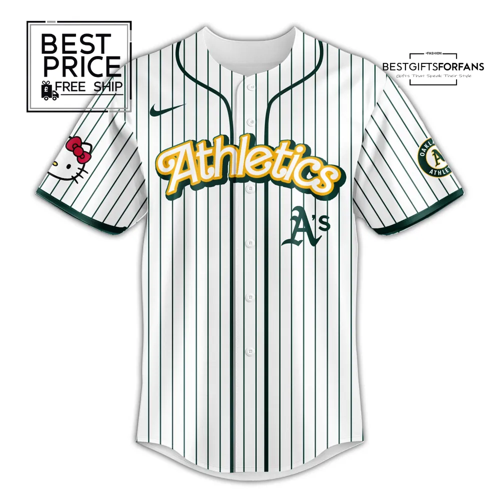 Oakland Athletics x Hello Kitty Night Limited Edition Baseball Jersey Oakland Athletics x Hello Kitty Night Limited Edition Baseball Jersey