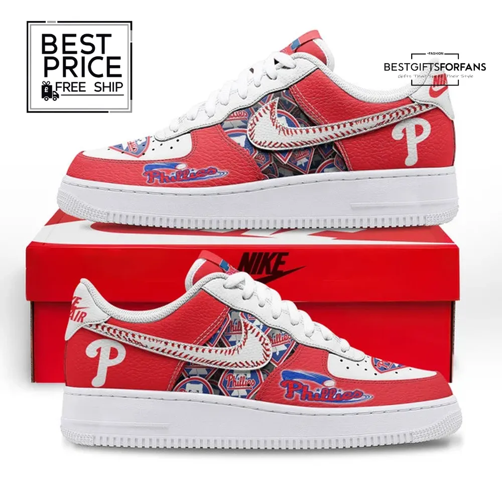 Philadelphia Phillies Custom Nike Air Force 1 Sneakers