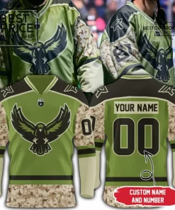 Rochester Knighthawks Military Appreciation Custom Lacrosse Limited Edition Hockey Jersey