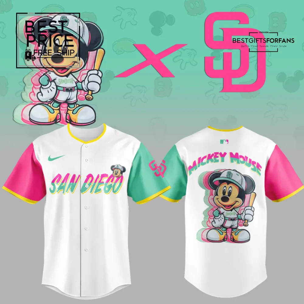 SD Padres x Mickey Mouse Limited Edition Baseball Jersey SD Padres x Mickey Mouse Limited Edition Baseball Jersey