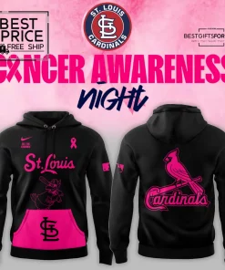 St. Louis Cardinals Cancer Awareness Night Limited Edition Black Hoodie