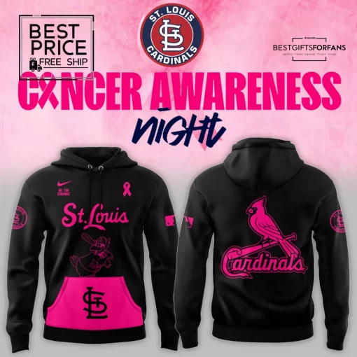 St. Louis Cardinals Cancer Awareness Night Limited Edition Black Hoodie