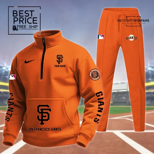 San Francisco Giants Custom Name Special Edition Half Zip Hoodie