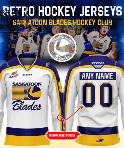 Saskatoon Blades Retro Custom Hockey Jersey