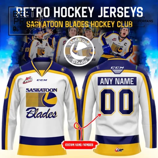 Saskatoon Blades Retro Custom Hockey Jersey