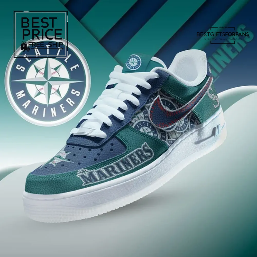 Seattle Mariners Custom Nike Air Force 1 Sneakers Seattle Mariners Custom Nike Air Force 1 Sneakers