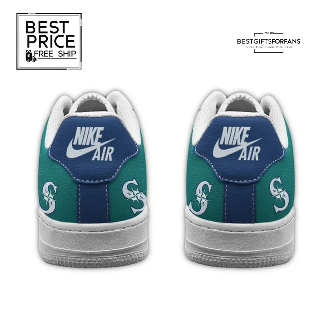Seattle Mariners Custom Nike Air Force 1 Sneakers Seattle Mariners Custom Nike Air Force 1 Sneakers