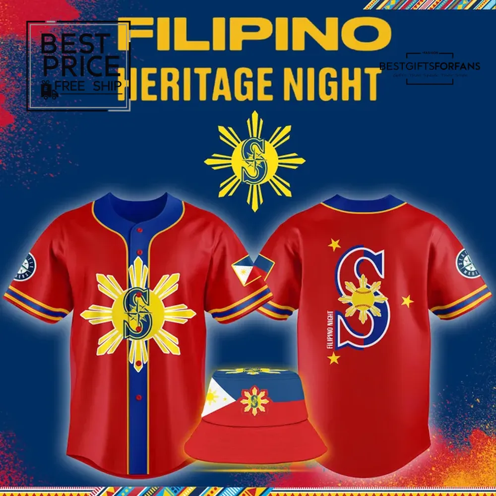 Seattle Mariners Filipino Heritage Night 2025 Special Edition Baseball Jersey Seattle Mariners Filipino Heritage Night 2025 Special Edition Baseball Jersey