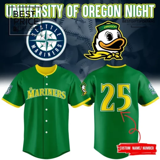 Seattle Mariners x University of Oregon Night 2025 Special Edition Baseball Jersey