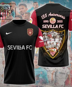 Sevilla FC 135th Aniversario Commemorative T-Shirt (Black Edition) Special Edition